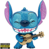 Stitch vinyl figure toy with guitar, diamond glitter design