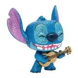 Stitch with Ukulele Diamond Glitter Vinyl Figure - Close up on white background