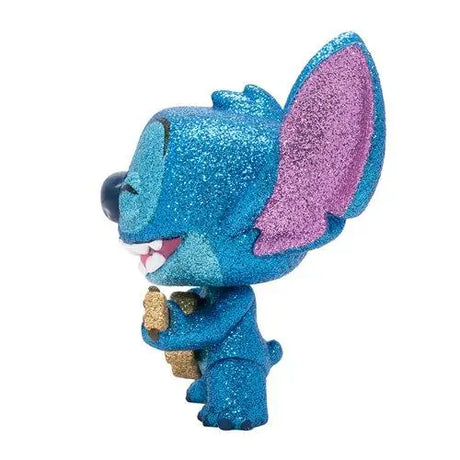 Blue elephant vinyl figure holds a cupcake, Diamond Glitter design