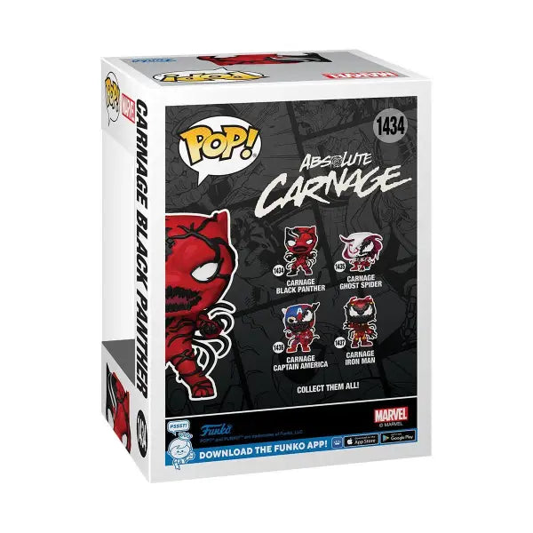 Marvel Carnage Black Panther Funko Pop! Vinyl Figure box showcasing the Absolute Carnage collection