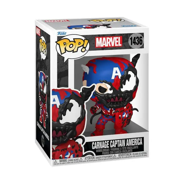 Funko Pop! Vinyl figure of Carnage Captain America in collectible box, #1436