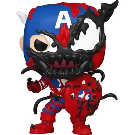 Carnage Captain America Funko Pop Vinyl Figure features a symbiote-infected character