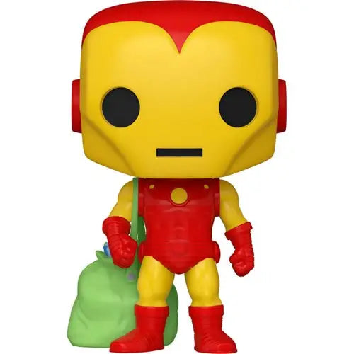 Funko Pop Marvel Holiday Iron Man figurine in box.