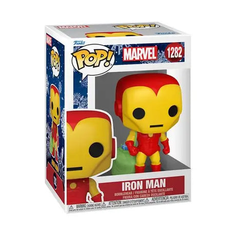 Marvel Holiday Iron Man Funko Pop! - Funko Pop Marvel Iron Man displayed in a festive holiday design.