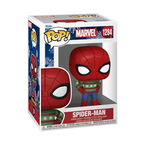 Festive Spider-Man Sweater Funko Pop Marvel Figure - Spider Man Collectible