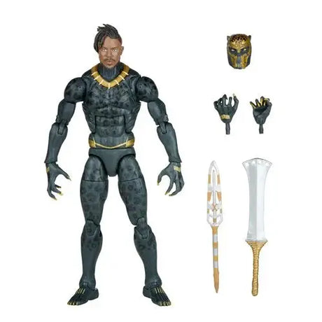 Black Panther action figure displayed in Erik Killmonger Marvel Legends Legacy product.