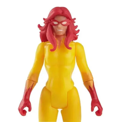 Firestar Marvel Legends Retro Action Figure: Toy woman figure in yellow and red