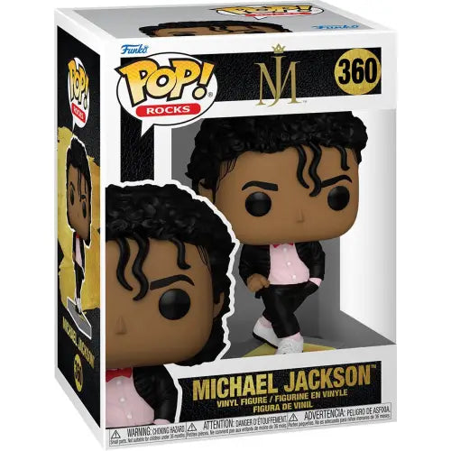 Michael Jackson Billie Jean Funko Pop vinyl figure in black outfit with pink shirt