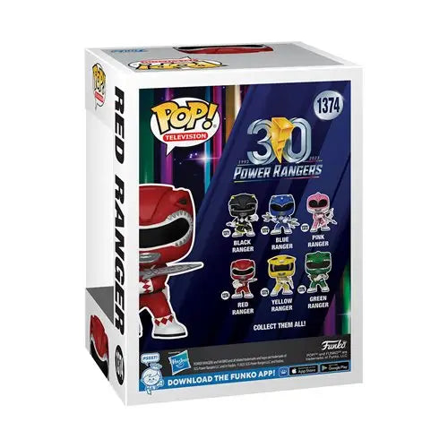 Power Rangers 30th Anniversary Red Ranger Funko Pop figurine box display.