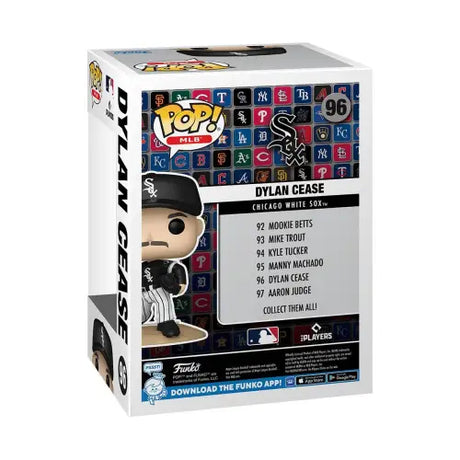 Dylan Cease Funko Pop Vinyl Figure #96 from the Chicago White Sox box display