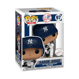 Funko Pop vinyl figure of Aaron Judge in MLB Yankees cap and pinstripe uniform