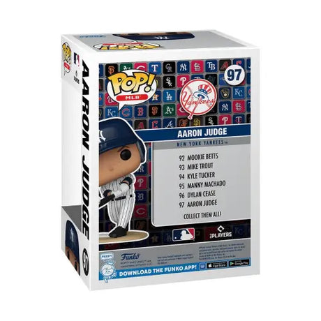 Aaron Judge Funko Pop vinyl figure showcasing MLB Yankees star in baseball uniform