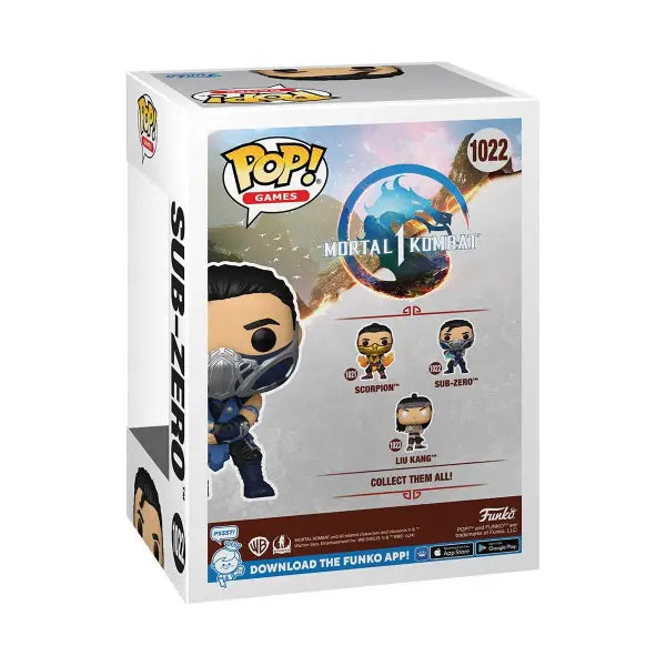 Mortal Kombat Funko Pop vinyl figure box featuring Sub-Zero character #1022