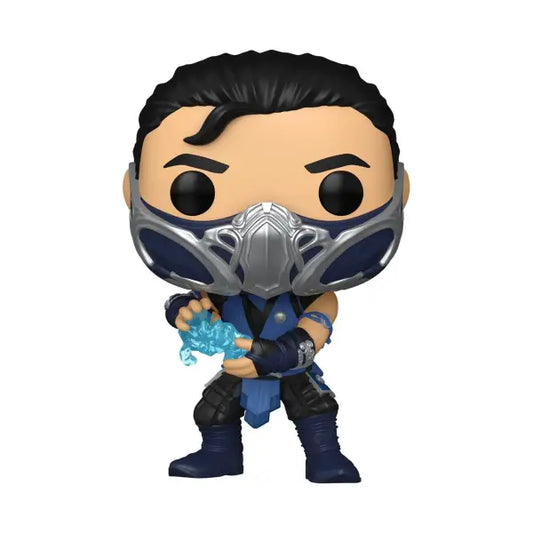 Mortal Kombat Funko Pop Vinyl Figure of Sub-Zero with glowing blue energy