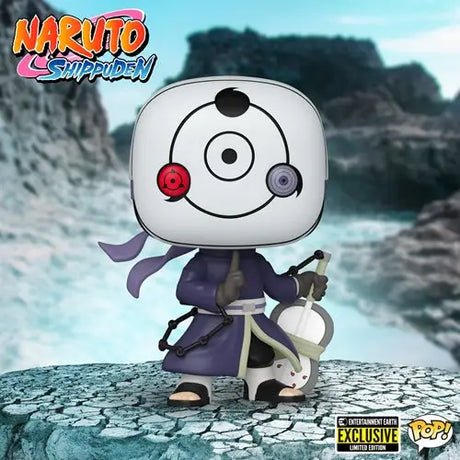 Limited Edition Madara Uchiha Funko Pop! toy figure on rock near river