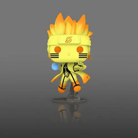 Naruto Uzumaki Kurama Link Mode Funko Pop! toy figure with yellow and black outfit, AAA Anime exclusive.