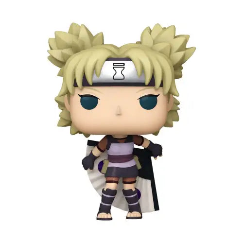 Funko Pop figure of Shippuden Temari with fan in purple clothing and blonde spiky hair