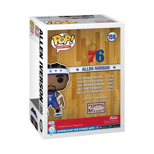 Allen Iverson Funko Pop vinyl figure in Philadelphia 76ers uniform, NBA All-Stars edition