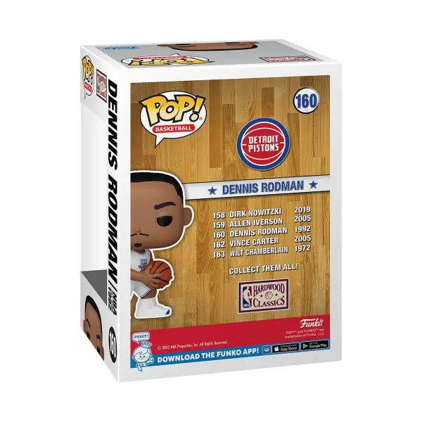 Dennis Rodman Funko Pop vinyl figure in Detroit Pistons uniform, NBA All-Stars 1992