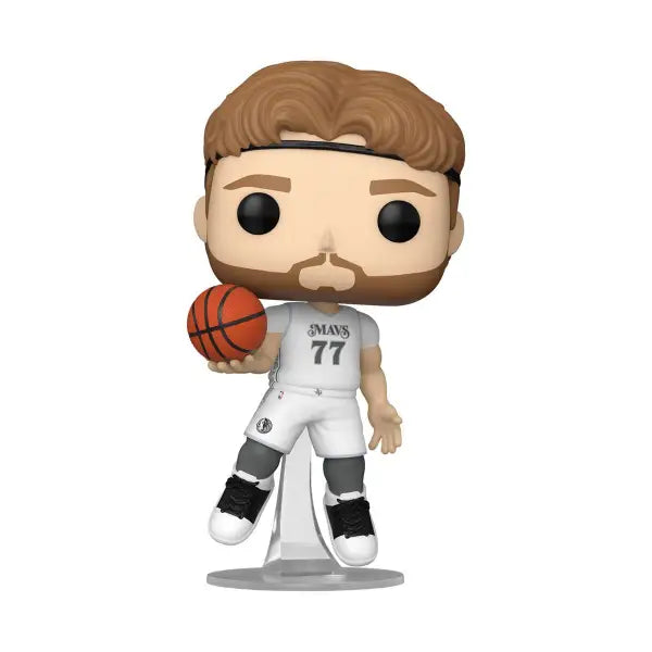 Funko Pop figure of Dallas Mavericks player Luka Doncic in City Edition uniform #77