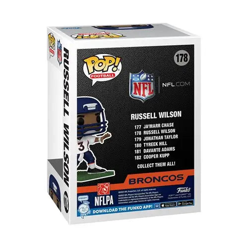 NFL Broncos Russell Wilson Funko Pop! football player trading cards box