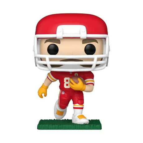 Funko Pop NFL Chiefs Travis Kelce figure in jersey number 8 holding a football