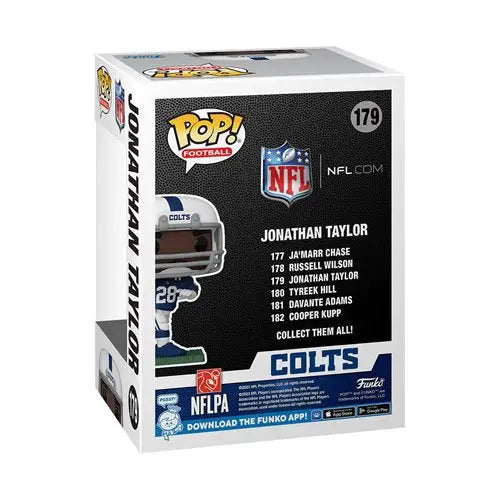 Indianapolis Colts Jonathan Taylor funko pop figure in NFL football card box