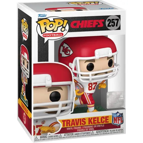 Travis Kelce Funko Pop figure in Kansas City Chiefs away uniform #257