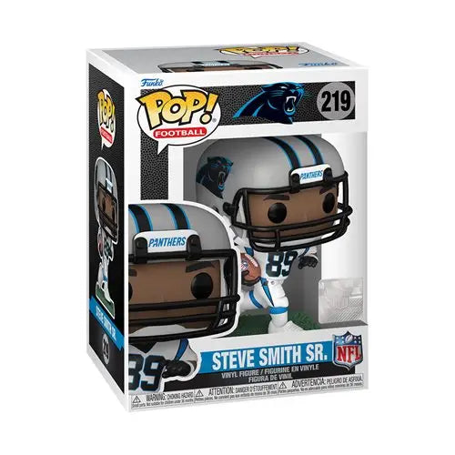 NFL legend Steve Smith Carolina Panthers pop vinyl figure displayed in a product named ’Steve Smith Sr.’