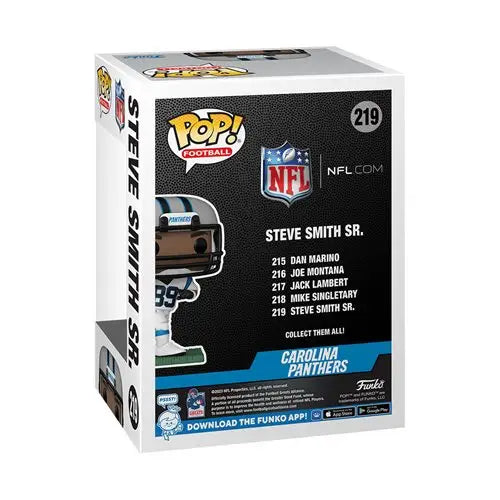 Steve Smith Sr. NFL Legends football card box with helmet on display