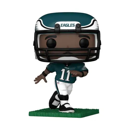 Funko Pop figure of Philadelphia Eagles player A.J. Brown in green jersey number 11