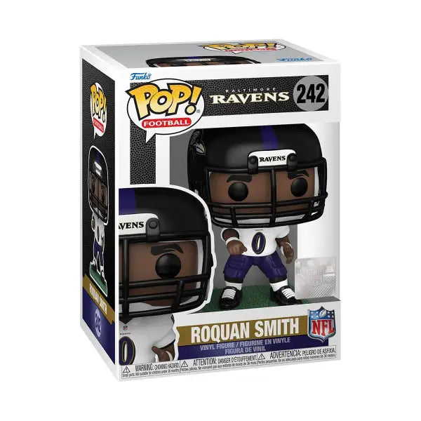 Funko Pop of NFL Ravens Roquan Smith in uniform, collectible vinyl figure #242