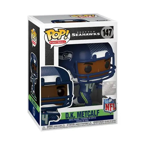 Seattle Seahawks NFL Funko Pop vinyl figure displayed in ’D.K.’ product.