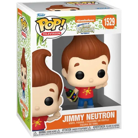 Jimmy Neutron Funko Pop vinyl figure wearing a red shirt with an atom symbol