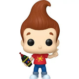 Jimmy Neutron Funko Pop figure in red shirt and blue jeans holding a soda bottle