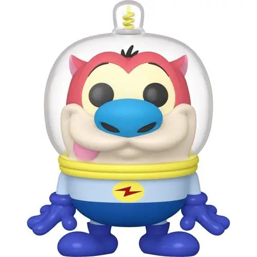 Cartoon character in space helmet and blue pants from Space Madness Stimpy Funko Pop