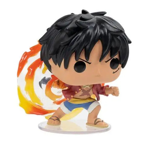 Red Hawk Luffy Pop Vinyl figurine of young man with fire ball, AAA Anime Exclusive