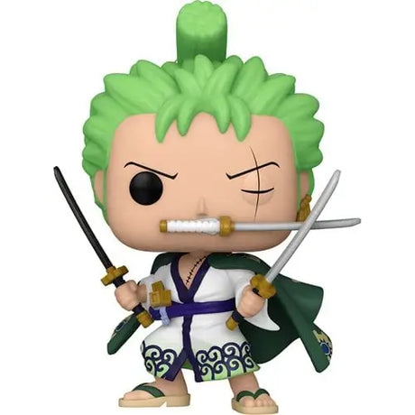 Pirate Hunter Zoro Funko Pop Figure with sword and green hair from One Piece.