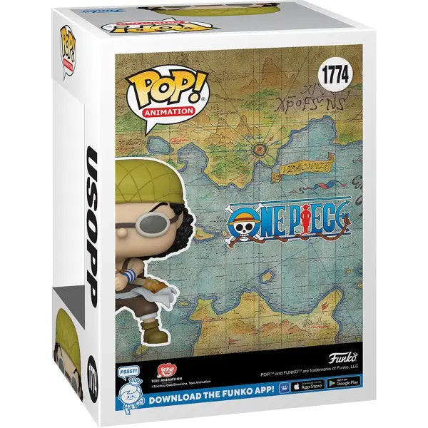 Funko Pop! Vinyl Figure of One Piece Usopp with a map background