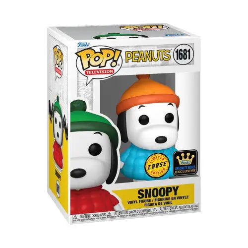 Snoopy coat Funko Pop vinyl figure with orange winter hat and chase variant sticker