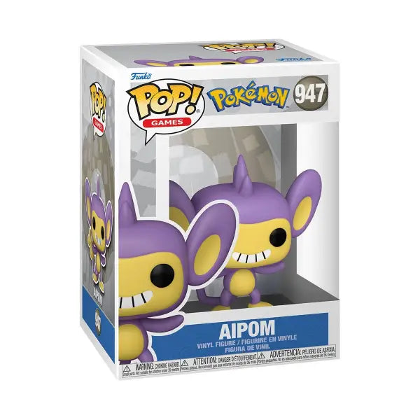 Pokemon Aipom Funko Pop Vinyl Figure #947 in its packaging for collectors and fans