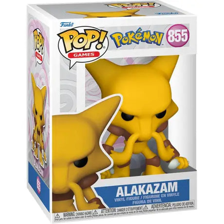 Funko Pop vinyl figure of Alakazam, the yellow psychic Pokémon with spoons