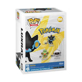 Funko Pop Pokemon Luxray figure box featuring Luxray, Grookey, and Wooloo