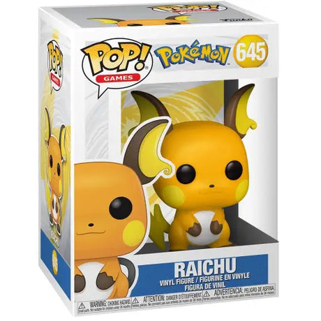 Pokemon Raichu Funko Pop Vinyl Figure #645 showcasing the beloved evolution of Pikachu