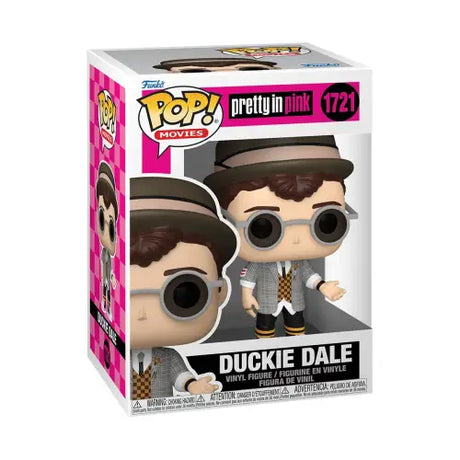 Funko Pop Duckie Dale vinyl figure in hat, sunglasses, and patterned shirt from Pretty in Pink