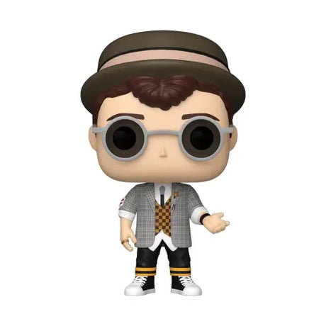 Pretty in Pink Duckie Dale Funko Pop figure in patterned vest and boater hat