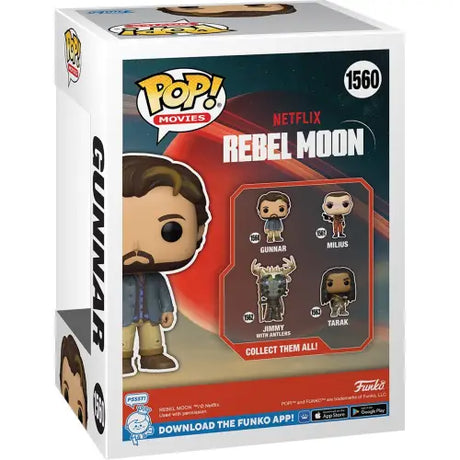 Rebel Moon Gunnar Funko Pop vinyl figure box from the Netflix movie Rebel Moon