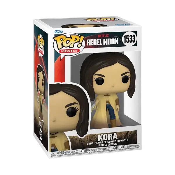 Rebel Moon Kora Funko Pop! Vinyl Figure #1533 in display box with vibrant design