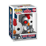 Robot Chicken Funko Pop figure showcasing a half-robotic, half-organic white chicken