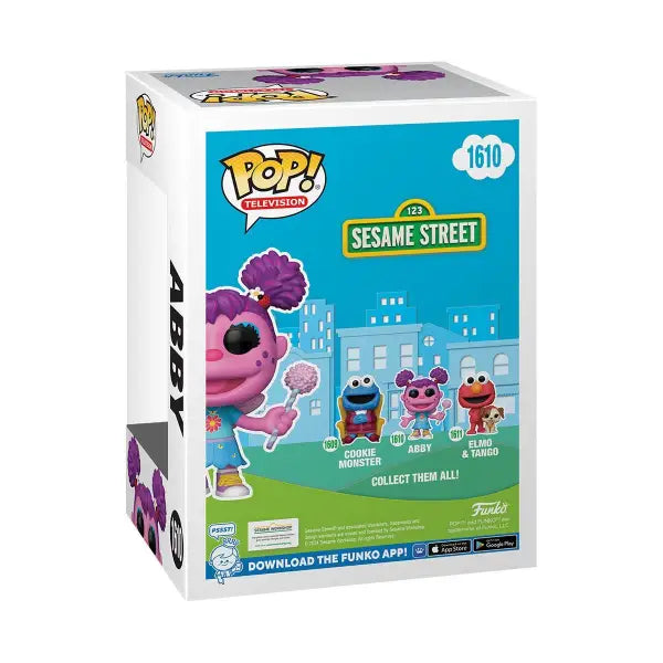 Sesame Street Abby Funko Pop! Vinyl Figure #1610 box featuring beloved characters